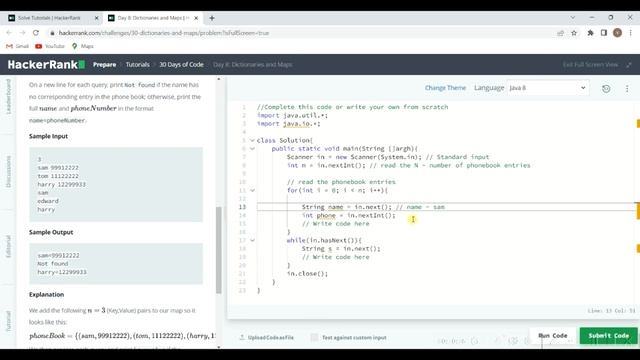 HackerRank Problem Solution 3 - #Maps, #Dictionaries, #HashMaps смотреть онлайн