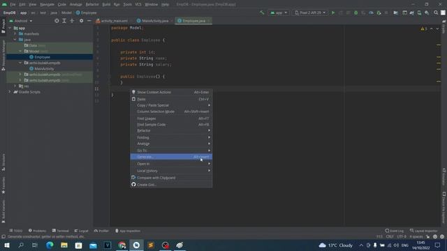 База данных SQLite в Android Studio, Java. Урок 01. Добавляем конструкторы, геттеры, сеттеры. смотреть онлайн