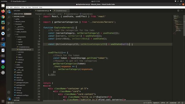 Django and ReactJS together - Server app explore loading server categories | 17 смотреть онлайн