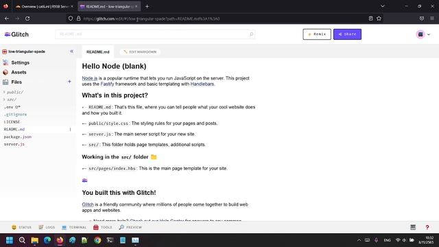 Glitch | Run nodeJS on server online Free смотреть онлайн