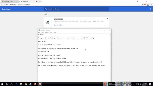 Wampserver MSVCR110.dll Missing Error Issue On Windows 10 смотреть онлайн