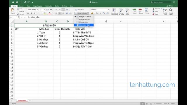 [04] Trộn, gộp và hủy trộn, gộp các ô trong Excel - Merge cells смотреть онлайн