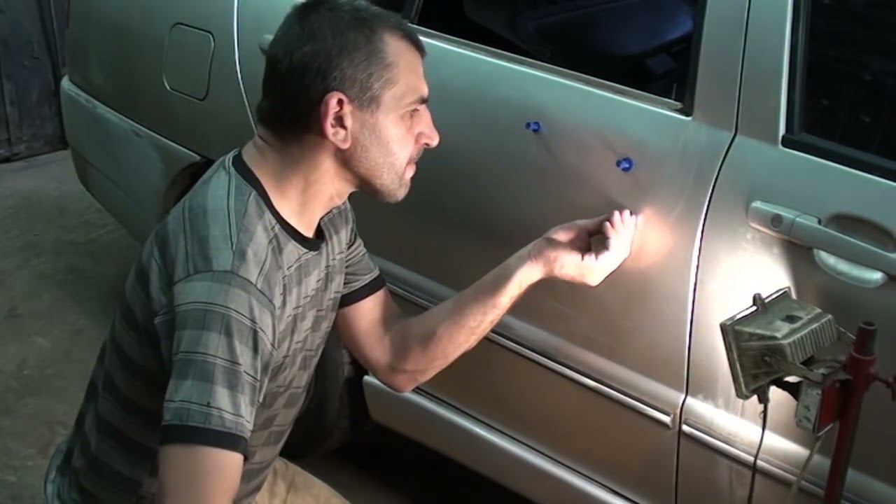 Безпокрасочный ремонт двери без опыта.