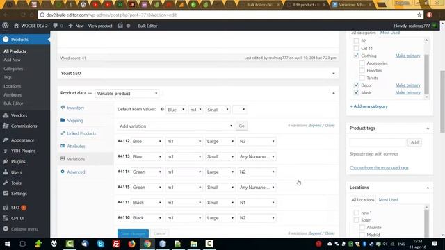 BEAR - WooCommerce Bulk Editor - Tab Variations Advanced Bulk Operations