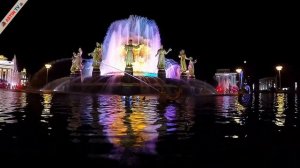 Ночная Москва! ВДНХ.  Невероятно-красивые фонтаны.