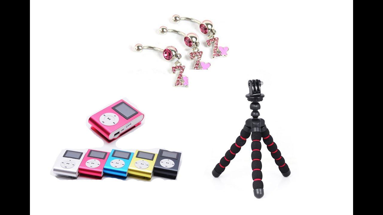 Обзор посылочек: MP3 плеер, трипод, пирсинг? всё по 100 рублей #9 смотреть онлайн