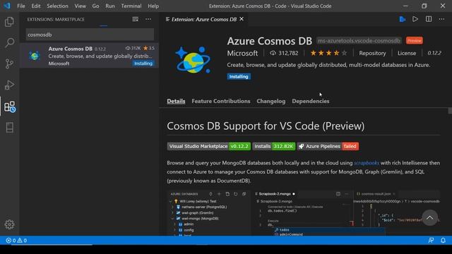 Developing Web App using React Cosmos DB - Setting up Visual Studio Code Editor and Azure Extension смотреть онлайн