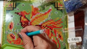 Картинка из Fix Price " Жар- птица". Как использовать остатки страз (4).