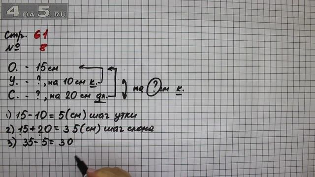 Страница 61 Задание 8 – Математика 2 класс Моро М.И. – Учебник Часть 1 смотреть онлайн