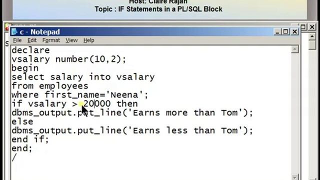 Oracle pl sql tutorial - IF statements in PL_SQL #12 смотреть онлайн