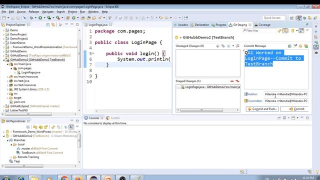 Selenium WebDriver | Part72 | Git and GitHub | Branching, Merging and Conflict Resolution in Eclips смотреть онлайн