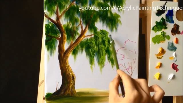 How To Paint A Tree With Acrylic Lesson 9