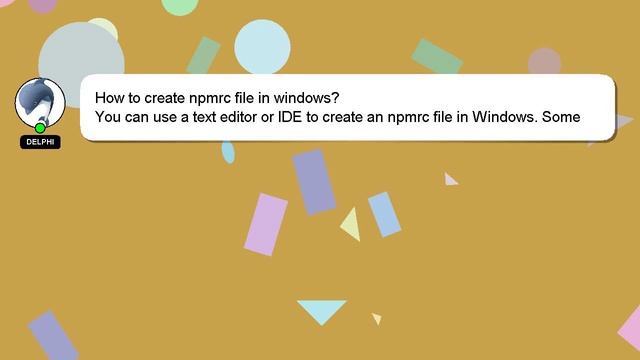 How to create npmrc file in windows? смотреть онлайн