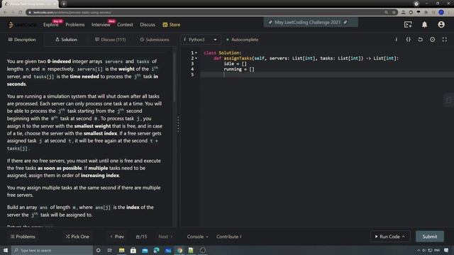 LeetCode 1882. Process Tasks Using Servers смотреть онлайн