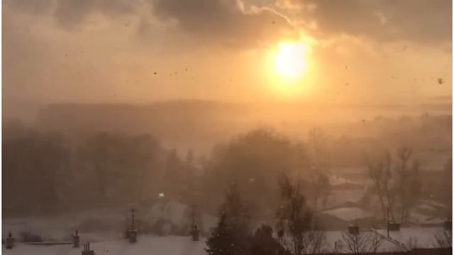 Blizzard sounds/Heavy snowstorm with a sunset/#czech_Republic# смотреть онлайн