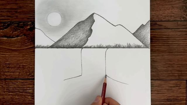 [ BASİT ] Karakalem Manzara Resmi Çizimi - Kolay Karakalem Çizimleri - Landscape Drawing Tutorial смотреть онлайн