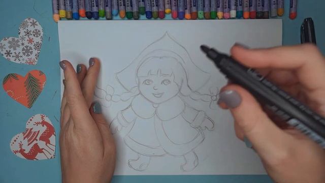 Рисуем снегурочку ? смотреть онлайн