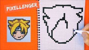 Как рисовать Боруто аниме портрет по клеточкам Простые рисунки How to Draw Boruto Anime Pixel Art