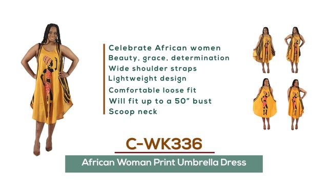 African Woman Print Umbrella Dress смотреть онлайн