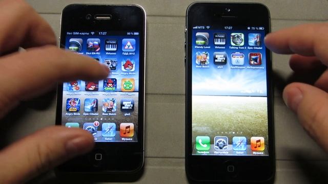 Iphone 4 vs Iphone 5 сравнение скорости работы смотреть онлайн