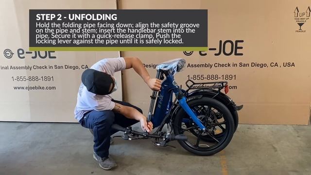 How to assemble e-JOE EPIK Swan Folding Electric Bike / Unboxing смотреть онлайн