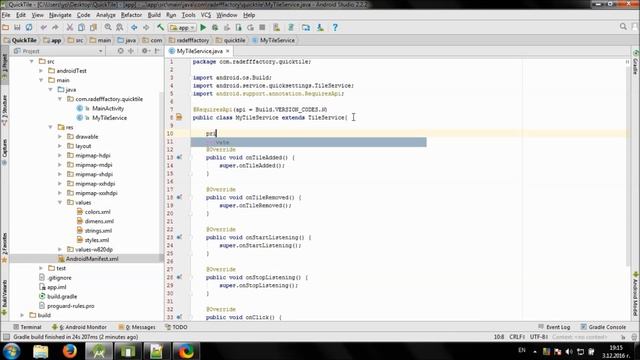Working with Quick Tiles in Android Studio смотреть онлайн