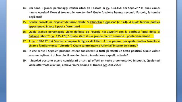 UGO FOSCOLO - I SEPOLCRI, ANALISI DEL TESTO (SECONDA PARTE) смотреть онлайн