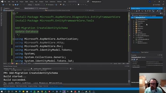 Securing WebApI in Dotnet Core /. net5 with Identity (and JWT) смотреть онлайн