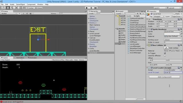 Changing Levels & Level Select - Unity 2D Platformer Tutorial - Part 13 смотреть онлайн
