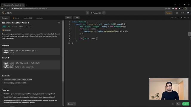 حل سوال 350 لیتکد به زبان جاوا | Java | Intersection of Two Arrays II смотреть онлайн