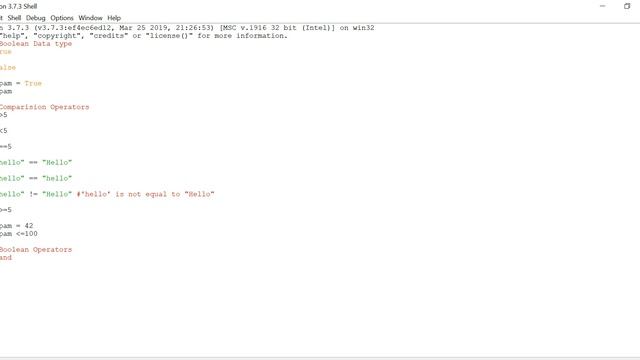 Comparision and Boolean Operators смотреть онлайн