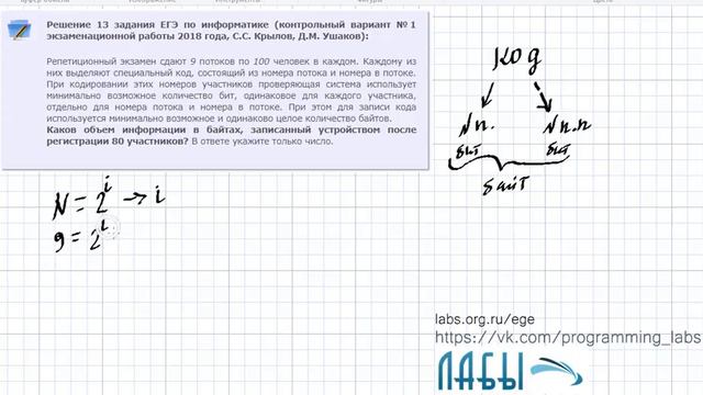 Разбор 11 задания ЕГЭ по информатике (контрольный вариант №1 экзаменационной работы) смотреть онлайн