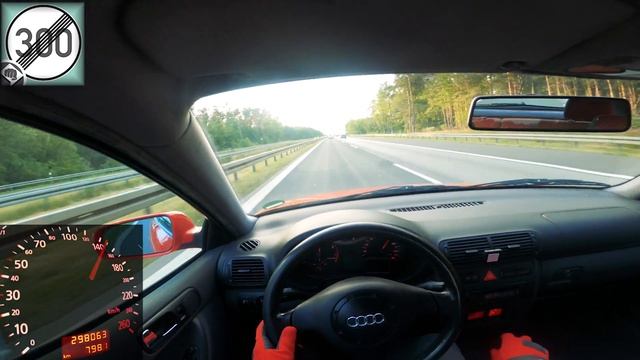 AUDI A3 1.8 8L TOP SPEED DRIVE ON GERMAN AUTOBAHN