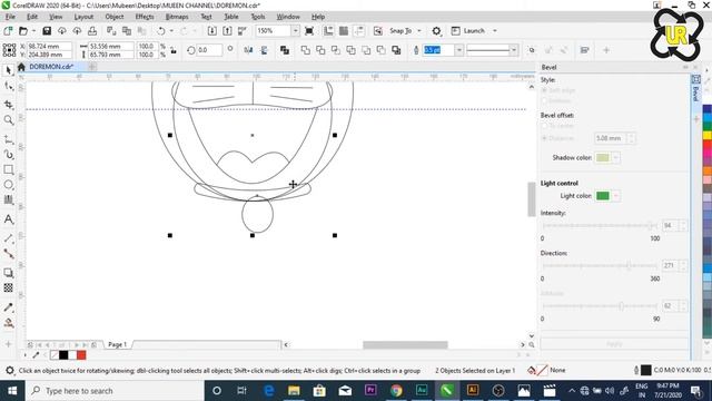 CorelDRAW Advance Tutorial for Learners- Making Doremon in CorelDraw 2020 смотреть онлайн