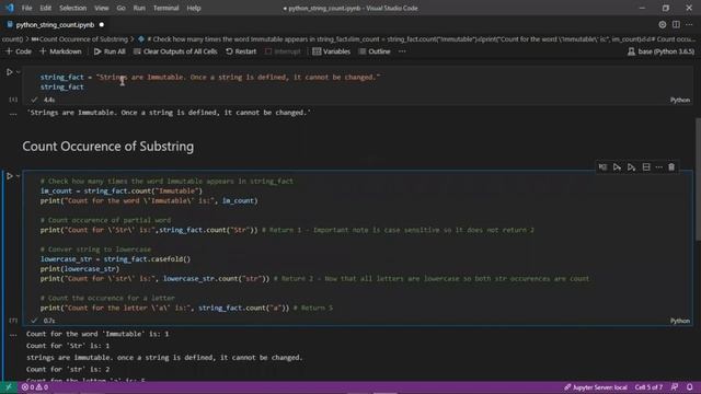 Python | Data Type | String | count() Method Using Substring, Start & End Parameter смотреть онлайн