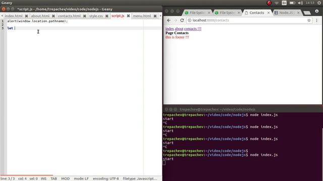 Добавляем активность ссылкам меню NodeJS сайта смотреть онлайн