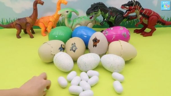 50 Dinosaur Eggs - Jurassic World Egg, Transformer Dino Egg! Walking And Laying Egg Dinosaur
