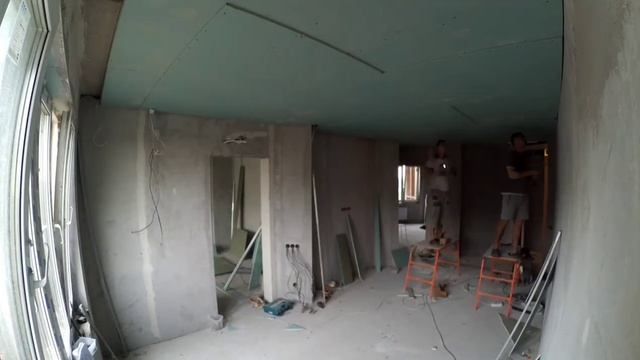 Часть 1. Потолок из ГКЛ в 2 слоя. смотреть онлайн