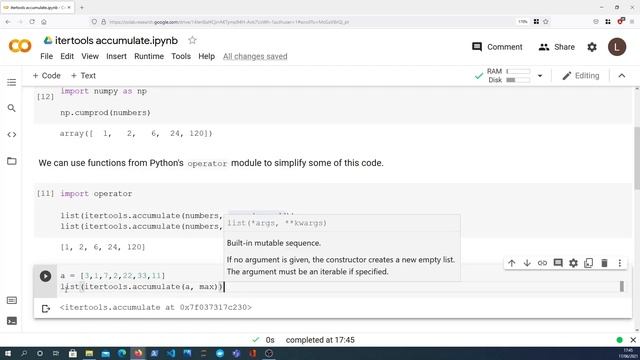 Python itertools - accumulate смотреть онлайн
