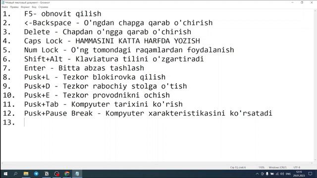 2. Tezkor Klavishlar | Lightshot Dasturi