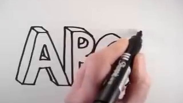 How to Draw 3D Letters: A B C D смотреть онлайн