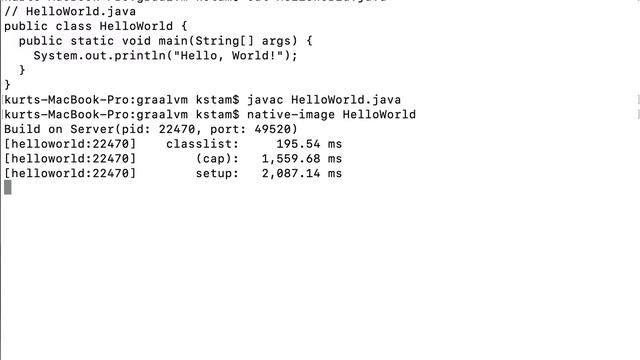 Quick demo of GraalVM compilation of java to native смотреть онлайн
