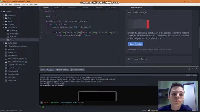 How to make a program for finding all pictures in your folder-Python & Atom смотреть онлайн