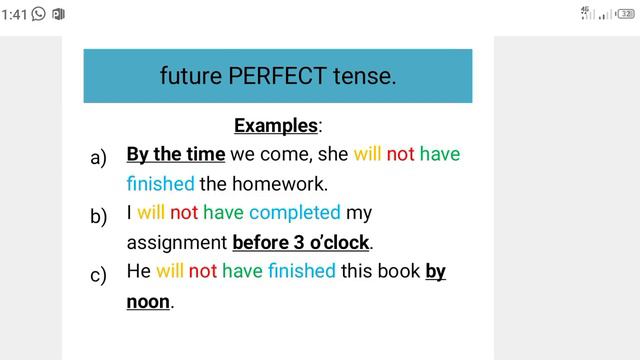 Future Perfect Tense Negative 5/5 смотреть онлайн
