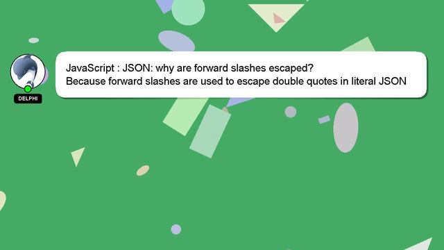 JavaScript : JSON: why are forward slashes escaped? смотреть онлайн