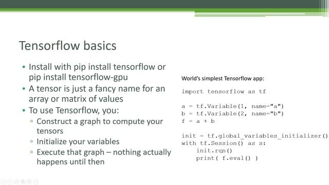 Deep Learning Lecture 5: Introducing Tensorflow (June 2019 update) смотреть онлайн