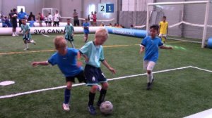 Детский футбол в Канаде. Турнир 3 на 3 + вратарь. Возраст до 8 лет. Игра 2.