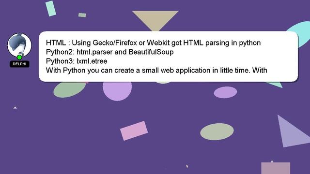 HTML : Using Gecko/Firefox or Webkit got HTML parsing in python смотреть онлайн