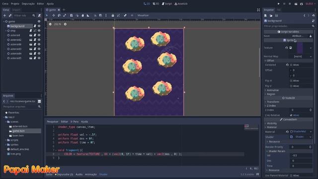 #8 - Desenvolva jogos com a Godot engine - Asteroides acompanham background - Export var e NodePath смотреть онлайн