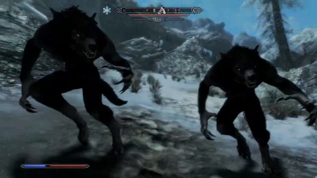 What happens if you meet the Werewolf Pack at Frostmoon Crag before becoming a Werewolf - Skyrim DL смотреть онлайн